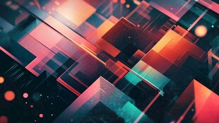 未来感几何抽象数字艺术画面