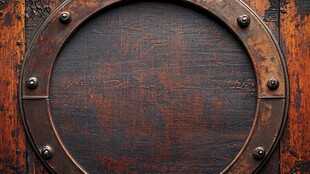 复古生锈金属圆窗特写