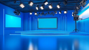 蓝色现代演播室场景