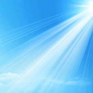 晴朗蓝天洒下耀眼光芒