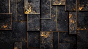 黑金方块拼接质感背景图