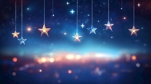 梦幻星空下的闪烁星星