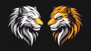 双虎对峙头像设计