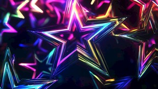 炫彩霓虹五角星光影效果