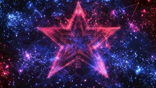 梦幻星空红五星科技背景