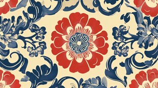 复古花卉中式图案纹理