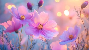 梦幻粉花绽放美好瞬间