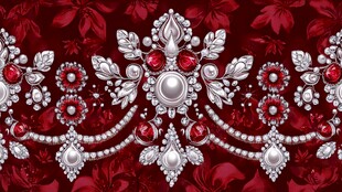 华丽珠宝花纹装饰图案