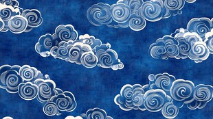 蓝色祥云图案纹理背景