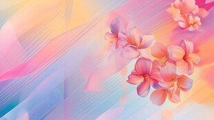梦幻花卉渐变背景图
