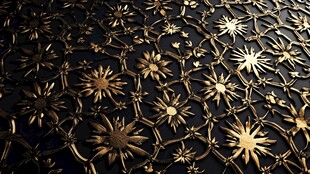 金色星状花纹金属质感图案