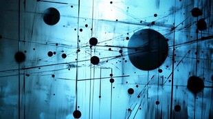 科技感几何线条与球体画面