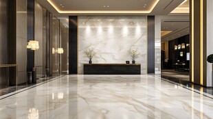 豪华大理石装饰的酒店大堂