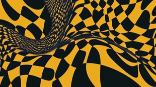 黄黑格纹的动感抽象图案