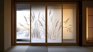 日式移门 优雅芦苇窗景