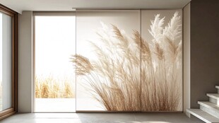 室内墙面的芦苇艺术装饰