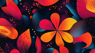 绚丽花卉图案 梦幻色彩世界