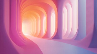 梦幻彩色隧道通道场景