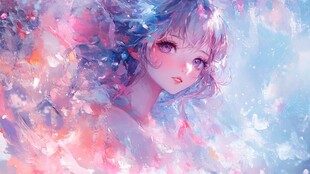 梦幻少女 浪漫色彩绘像