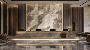 豪华大理石大堂接待区