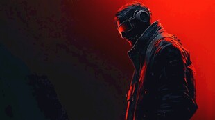 暗黑风酷炫耳机男士形象