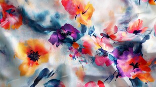 绚丽花卉印花布料