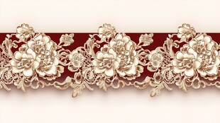 精美金色花朵刺绣花边
