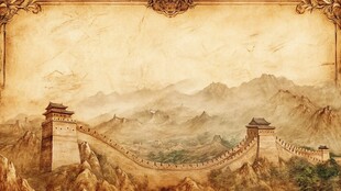 古老长城蜿蜒于山峦之间
