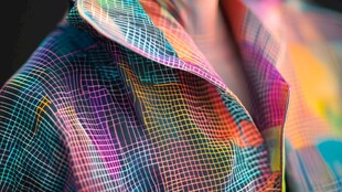 多彩格纹衣领时尚细节