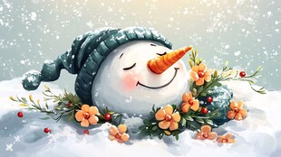 沉睡的冬日雪人