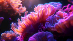 梦幻绚丽的海底珊瑚景观