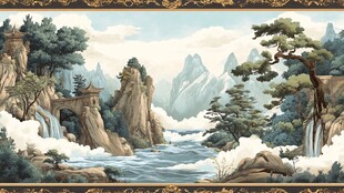 古典山水风景画卷