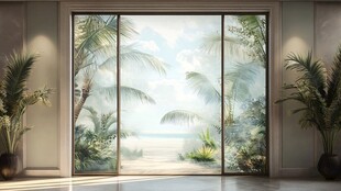 室内望外的热带海景风光