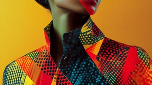 时尚几何印花服饰模特特写