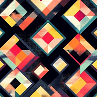 多彩几何图案无缝背景图