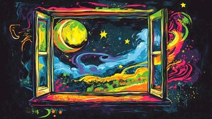 梦幻夜空之窗奇幻景象