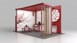 中式典雅展台设计模型