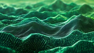 绿色数字山峦抽象景观图