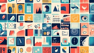 多彩几何风格图标集合