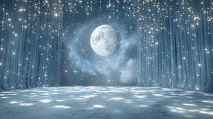 梦幻星空月下空灵场景