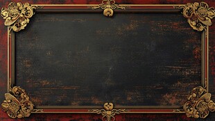复古金框黑色背景装饰图
