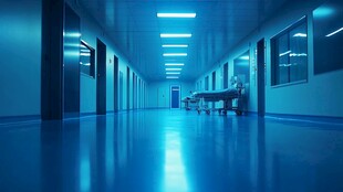 未来感医院走廊科技场景