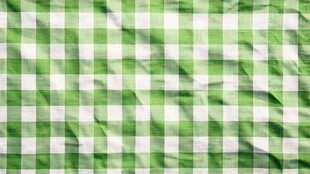 绿色格纹褶皱布料纹理