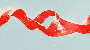 飘逸红丝带 灵动艺术风