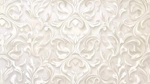 优雅白色浮雕花纹墙纸