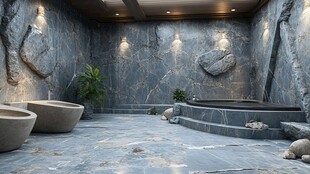 岩石风奢华浴室室内设计