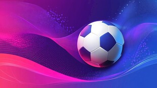 梦幻背景中的酷炫足球