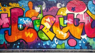 多彩街头涂鸦艺术作品