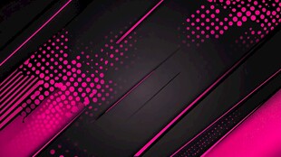 炫彩黑底粉点线条背景图