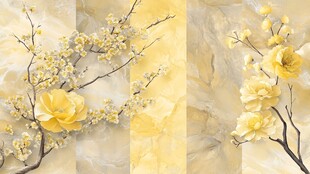 金黄花卉装饰画纹理图案